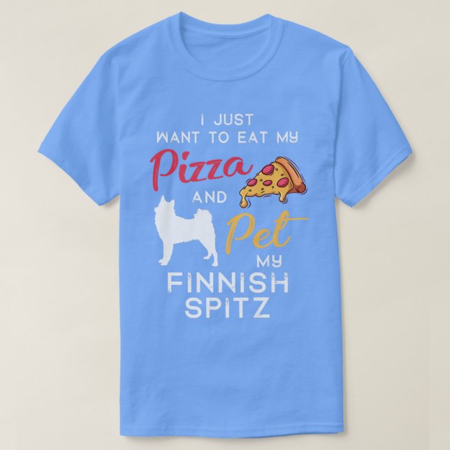 Finnish Spitz Dog Pizza lover owner Christmas Birt T-Shirt (Design Front)