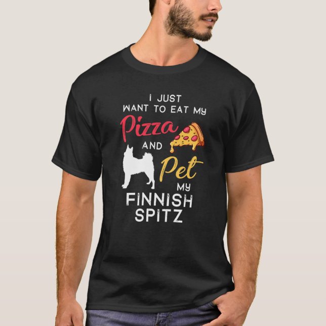 Finnish Spitz Dog Pizza  Owner Christmas Birthday T-Shirt (Front)