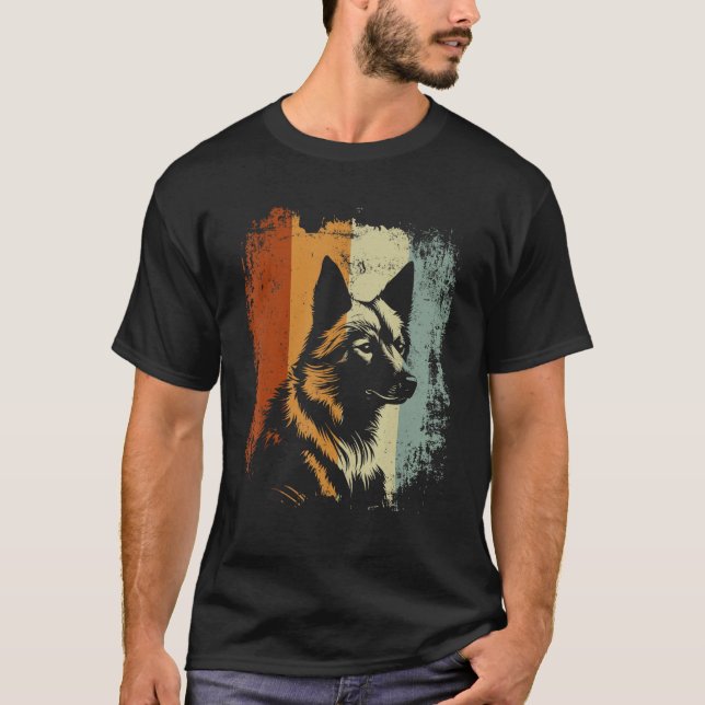 Finnish Spitz Dog Retro Design T-Shirt (Front)