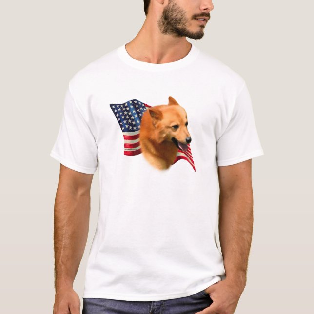 Finnish Spitz Flag T-Shirt (Front)