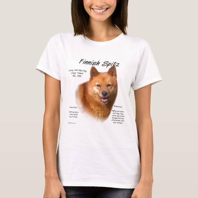 Finnish Spitz History Design T-Shirt (Front)