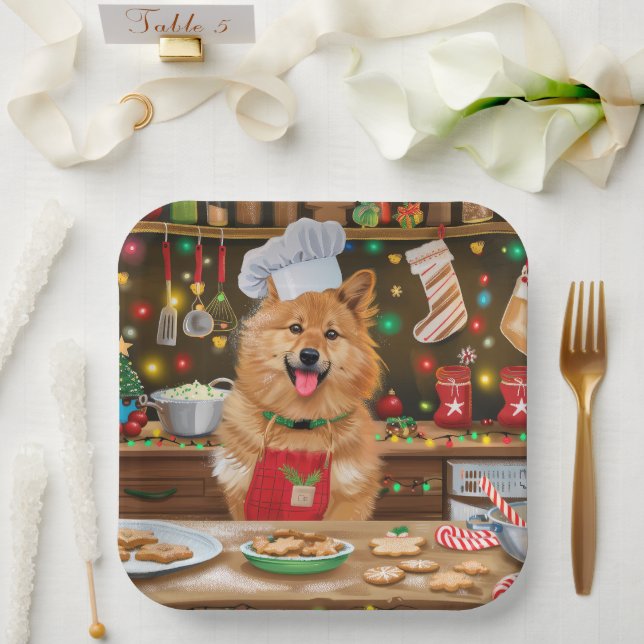 Finnish Spitz Holiday Baking: Festive Christmas Paper Plate (Wedding)