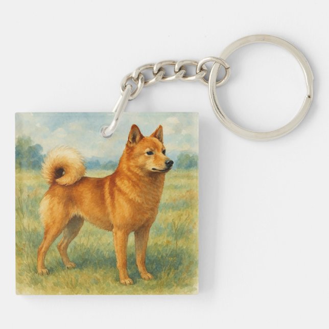 Finnish Spitz Key Ring (Back)