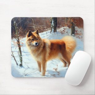 Finnish Spitz Let It Snow Christmas Mouse Pad