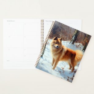 Finnish Spitz Let It Snow Christmas  Planner