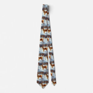 Finnish Spitz Let It Snow Christmas  Tie