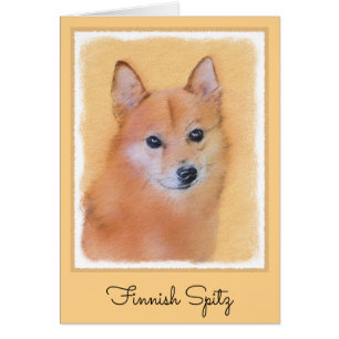 Finnish Spitz Painting - Cute Original Dog Art