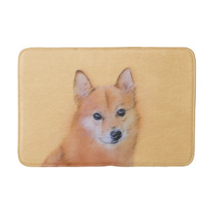 Finnish Spitz Painting - Cute Original Dog Art Bath Mat