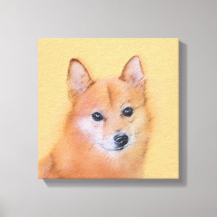 Finnish Spitz Painting - Cute Original Dog Art Canvas Print