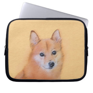 Finnish Spitz Painting - Cute Original Dog Art Laptop Sleeve