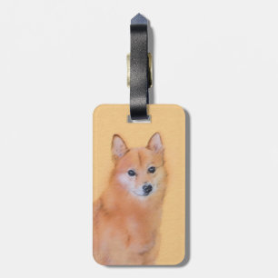 Finnish Spitz Painting - Cute Original Dog Art Luggage Tag