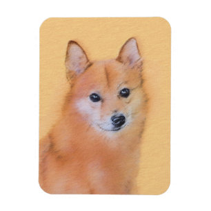 Finnish Spitz Painting - Cute Original Dog Art Magnet