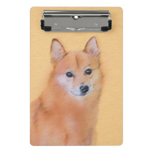 Finnish Spitz Painting - Cute Original Dog Art Mini Clipboard