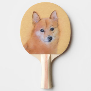 Finnish Spitz Painting - Cute Original Dog Art Ping Pong Paddle