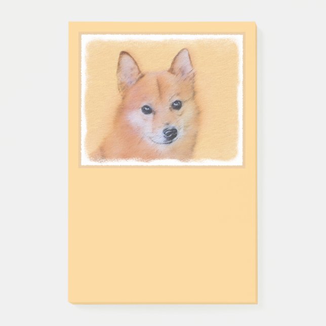 Finnish Spitz Painting - Cute Original Dog Art Post-it Notes (Front)
