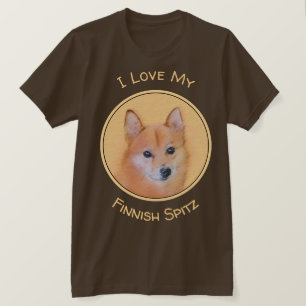Finnish Spitz Painting - Cute Original Dog Art T-Shirt