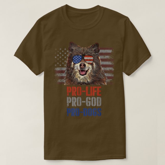 Finnish Spitz Pro Life Pro God Pro Dogs T-Shirt (Design Front)