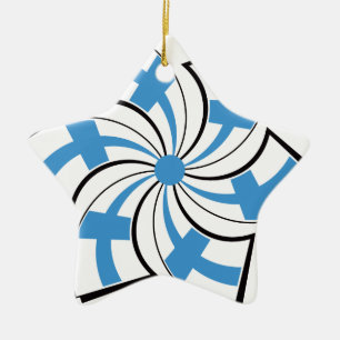 Finnish Star Ceramic Tree Decoration