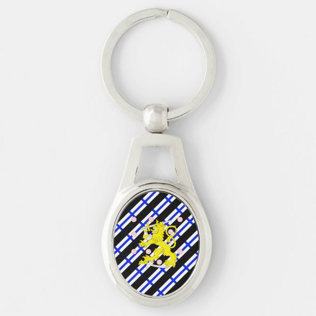 Finnish stripes flag key ring (Front)
