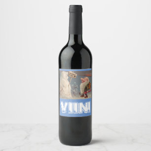 Finnish Wine Yooper Viini Upper Peninsula Snowman Wine Label