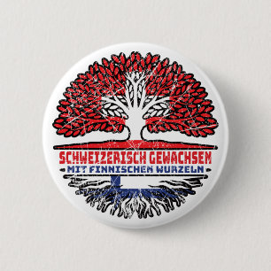 Finnland Finnisch Schweizer Schweiz Baum Wurzel 6 Cm Round Badge