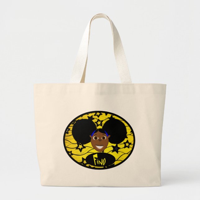 Fino Smile Yellow Fab! Large Tote Bag (Front)