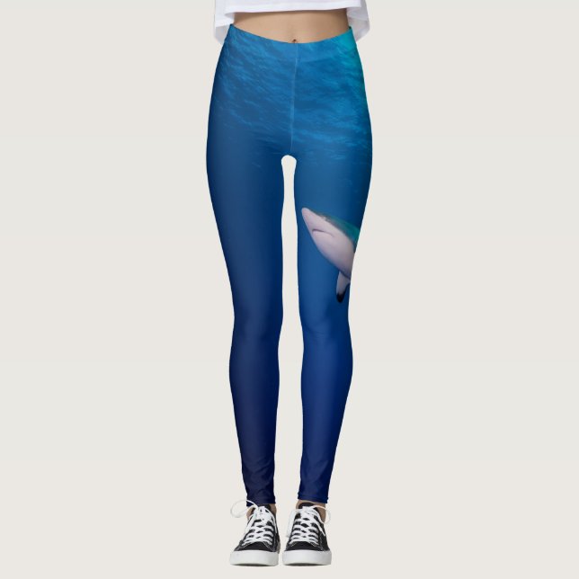 Fins Fin : Reef Shark and ripples Leggings (Front)
