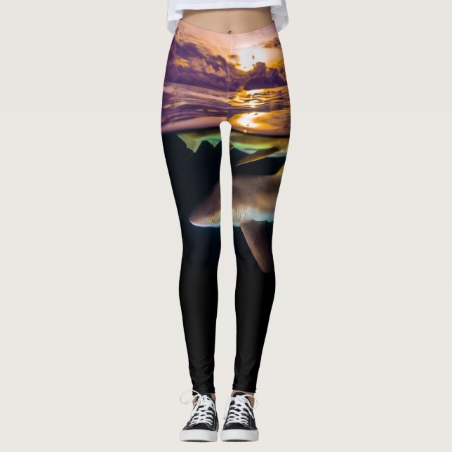 Fins Fin : Sharks at twilight time Leggings (Front)