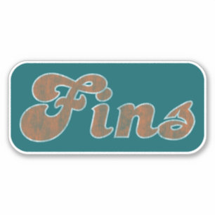 Fins Miami Vintage (Aqua Orange & White) Sticker