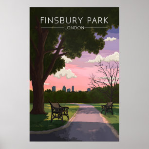 Finsbury Park London Travel Poster