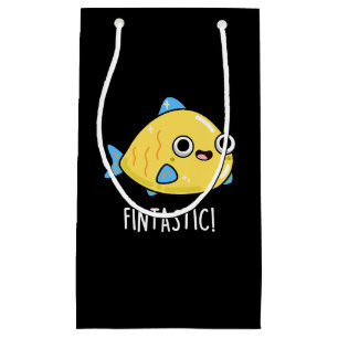 Fintastic Funny Fish Pun Dark BG Small Gift Bag