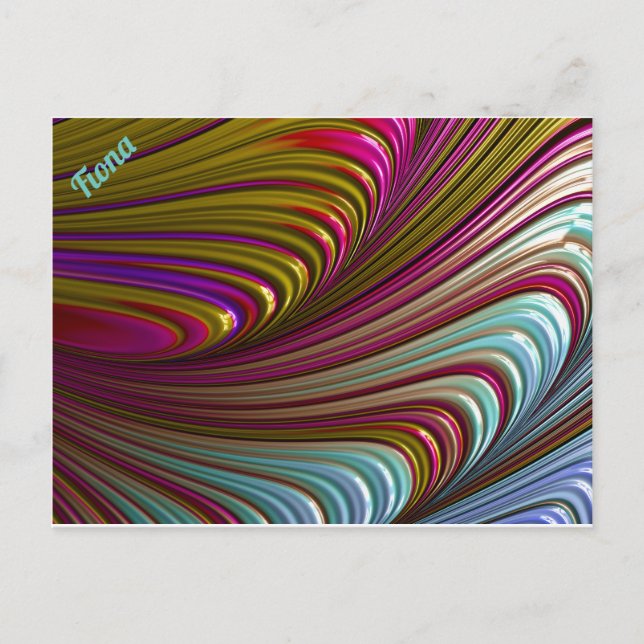 FIONA ~ 3D Fractal Design Pattern ~ Candy Treat ~ Postcard (Front)