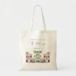 FIONA Charleston Skyline Destination Wedding Tote Bag<br><div class="desc">This Charleston wedding tote bag features cute and colourful watercolor buildings with an elegant script font. This tote is the perfect gift for your wedding weekend!</div>