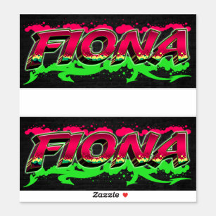 Fiona First Name Graffiti Sticker
