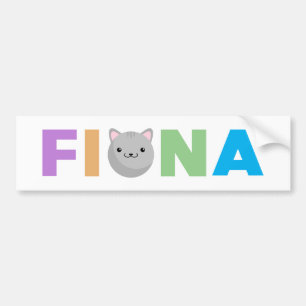 Fiona Grey or Ginger Cat Bumper Sticker