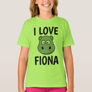 FIONA HIPPO T-Shirts, I LOVE FIONA Kids Tees