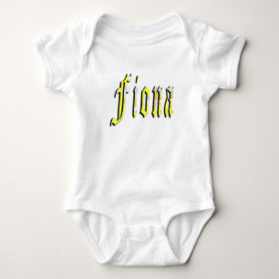 Fiona Name In Floral Yellow, Baby Bodysuit