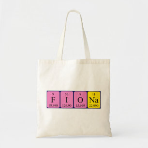 Fiona periodic table name tote bag