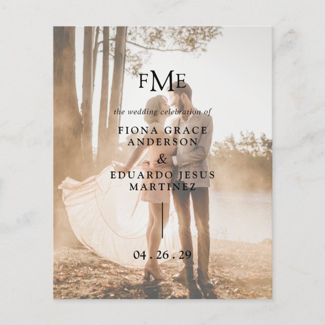 Fiona Photo Bold Monogram Modern Wedding Flyer (Front)