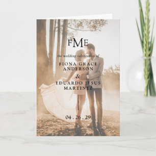 Fiona Photo Bold Monogram Modern Wedding Programme