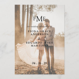 Fiona Photo Bold Monogram Modern Wedding Programme