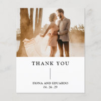 Fiona Photo Bold Monogram Modern Wedding Thank You