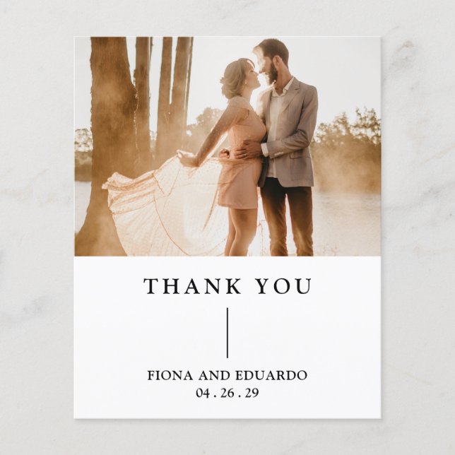 Fiona Photo Bold Monogram Modern Wedding Thank You Flyer (Front)