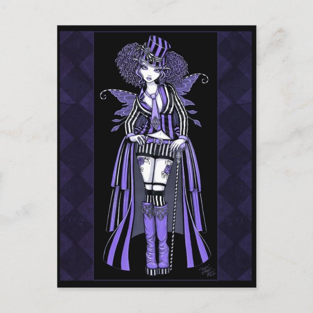 Fiona Purple Gothic Couture Fairy Postcard (Front)
