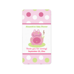 Fiona the Pink Frog Miniature Candy Wrappers Label