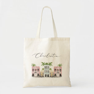 FIONA Watercolor Cute Building Charleston SC Tote Bag