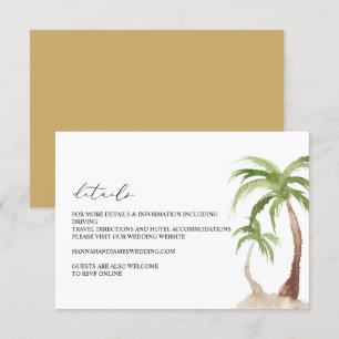 FIONA - Watercolor Palm Tree Details Enclosure Invitation