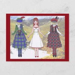 Fionna of Scotland Paper Doll Postcard