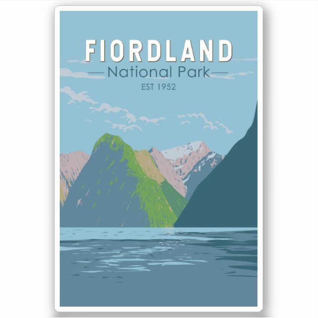 Fiordland National Park New Zealand Travel Art (Front)