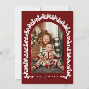 Fir Arch Christmas Photo Greeting Card